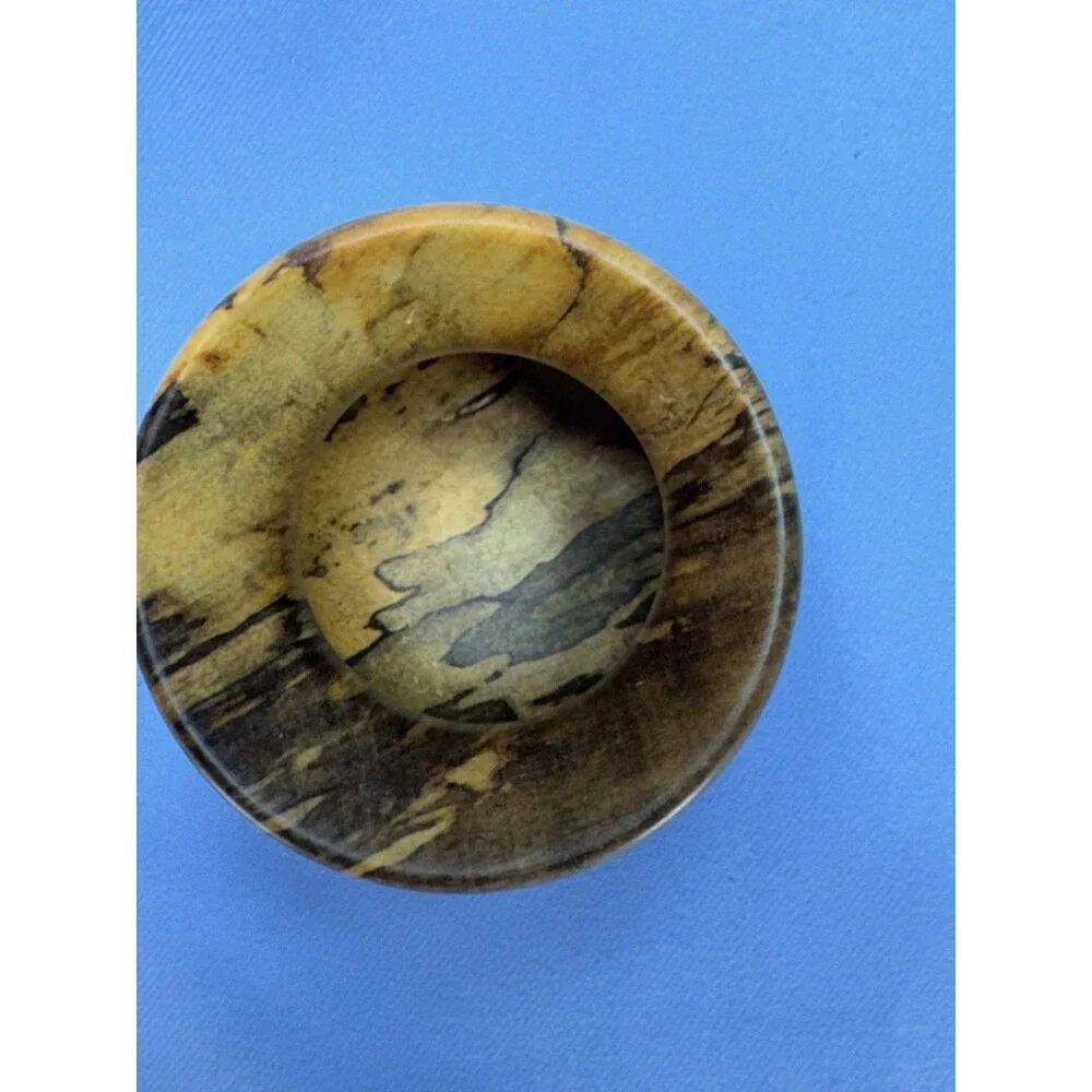 Hand Turned / Hand Crafted Wooden Vase Marbled Grained Spalted Wood   4” C Core